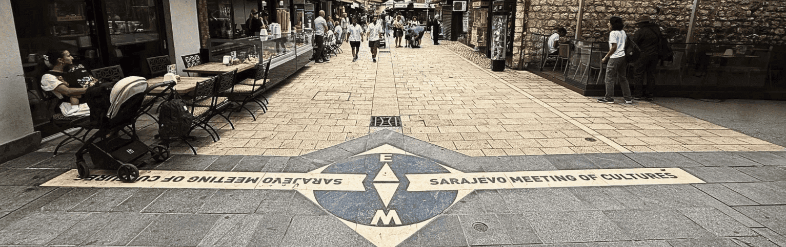 Banner photo showing a street view of the Meeting of Cultures line in Sarajevo