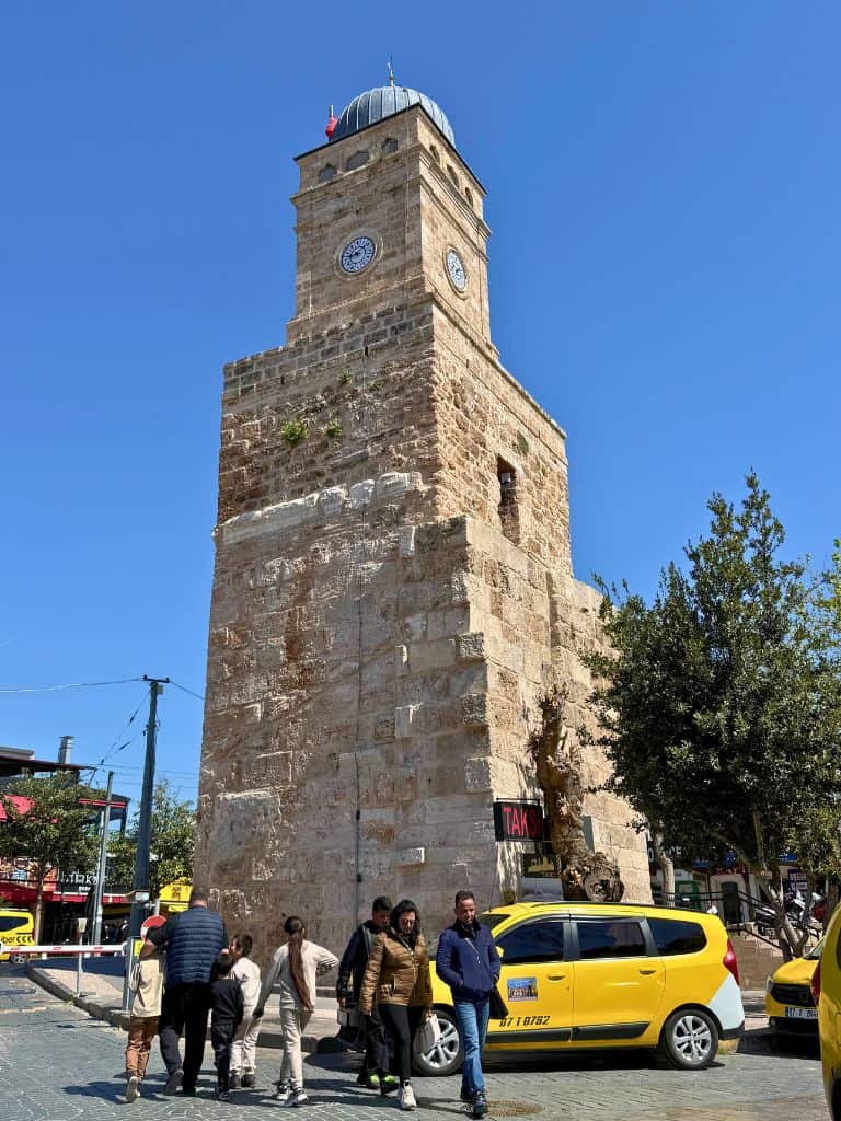 Central clock tower in the Kaleiçi old town of Antalya, Turkiye