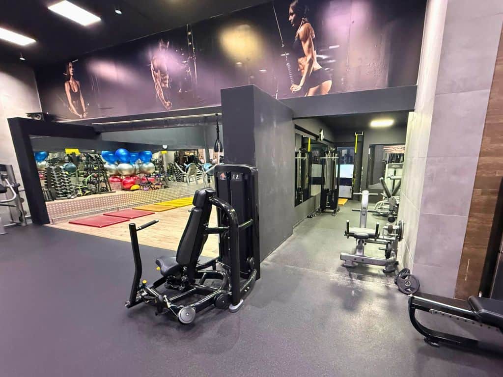 View of gym studio and strength equipment