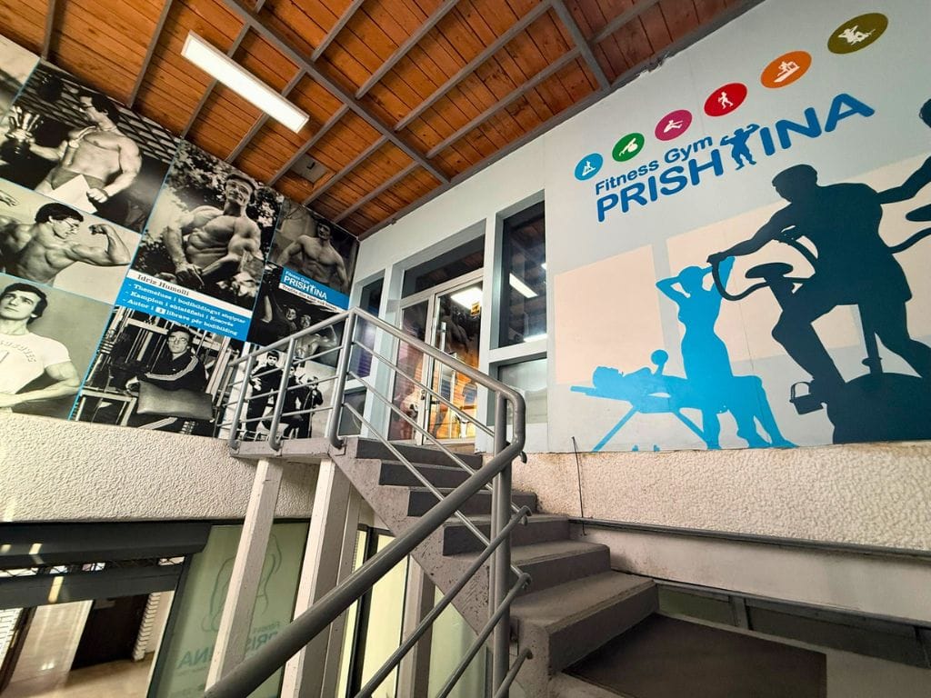 Staircase to main gym entrance